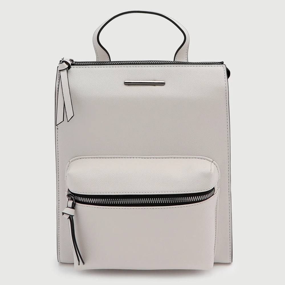 NWOT Faux Leather Backpack - Light Grey